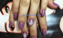 Snow Flake Gel nails design